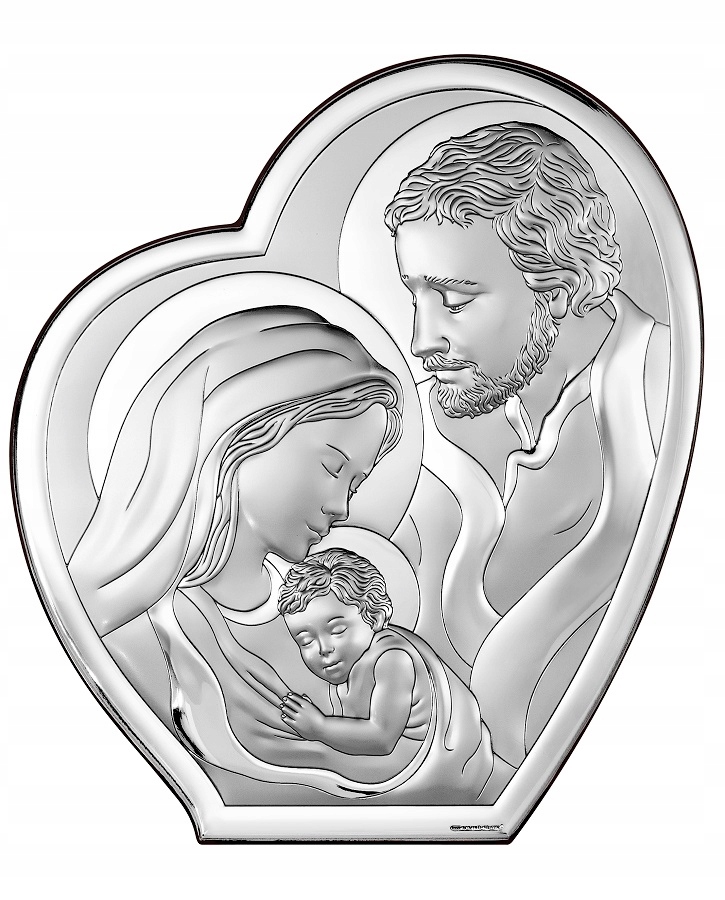 Gravírování Památka Obraz Svatá rodina Stříbrný Obraz Srdce Křest Svaté Přijímání