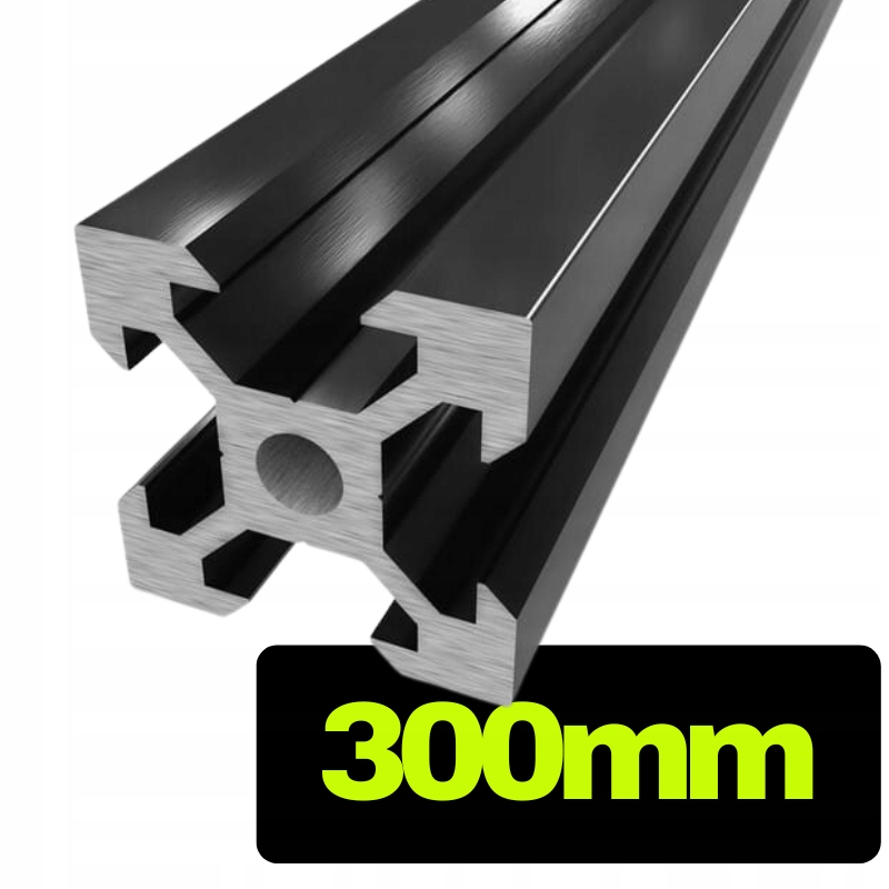 Profil aluminiowy konstrukcyjny V-Slot 2020 30 cm Black 20x20 Czarny
