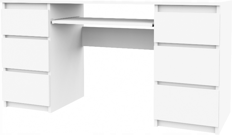 Biurko BM-Meble białe prostokątne 6 szuflad Modern