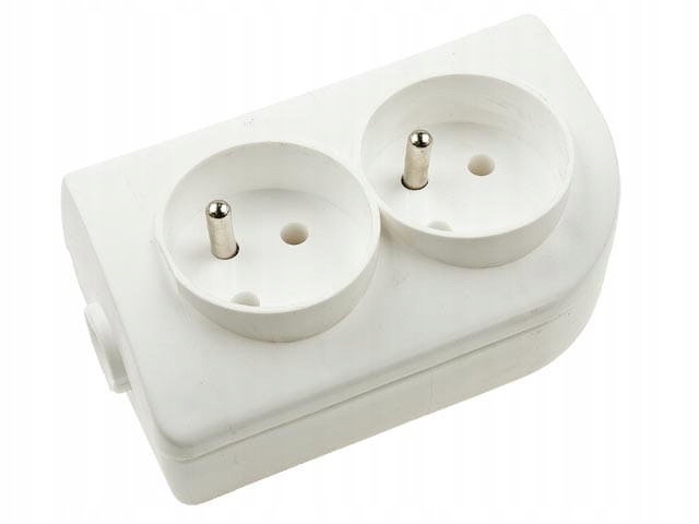 LISTWA ZASILAJĄCA 2 GNIAZDA Z UZIEMIENIEM BIAŁA