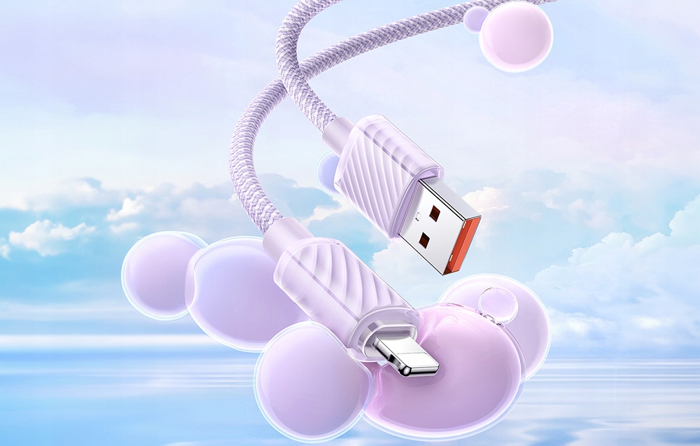 MCDODO MOCNY KABEL PRZEWÓD USB LIGHTNING DO ŁADOWANIA TELEFONU IPHONE 2M 3A Kolor fioletowy