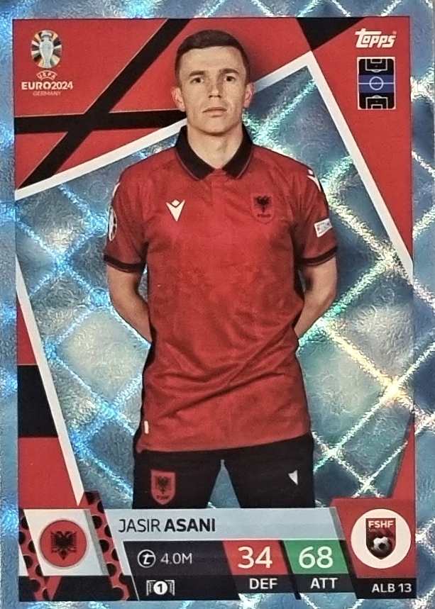EURO 2024 TOPPS MATCH ATTAX CRYSTAL ALB 13 JASIR ASANI ALBANIA