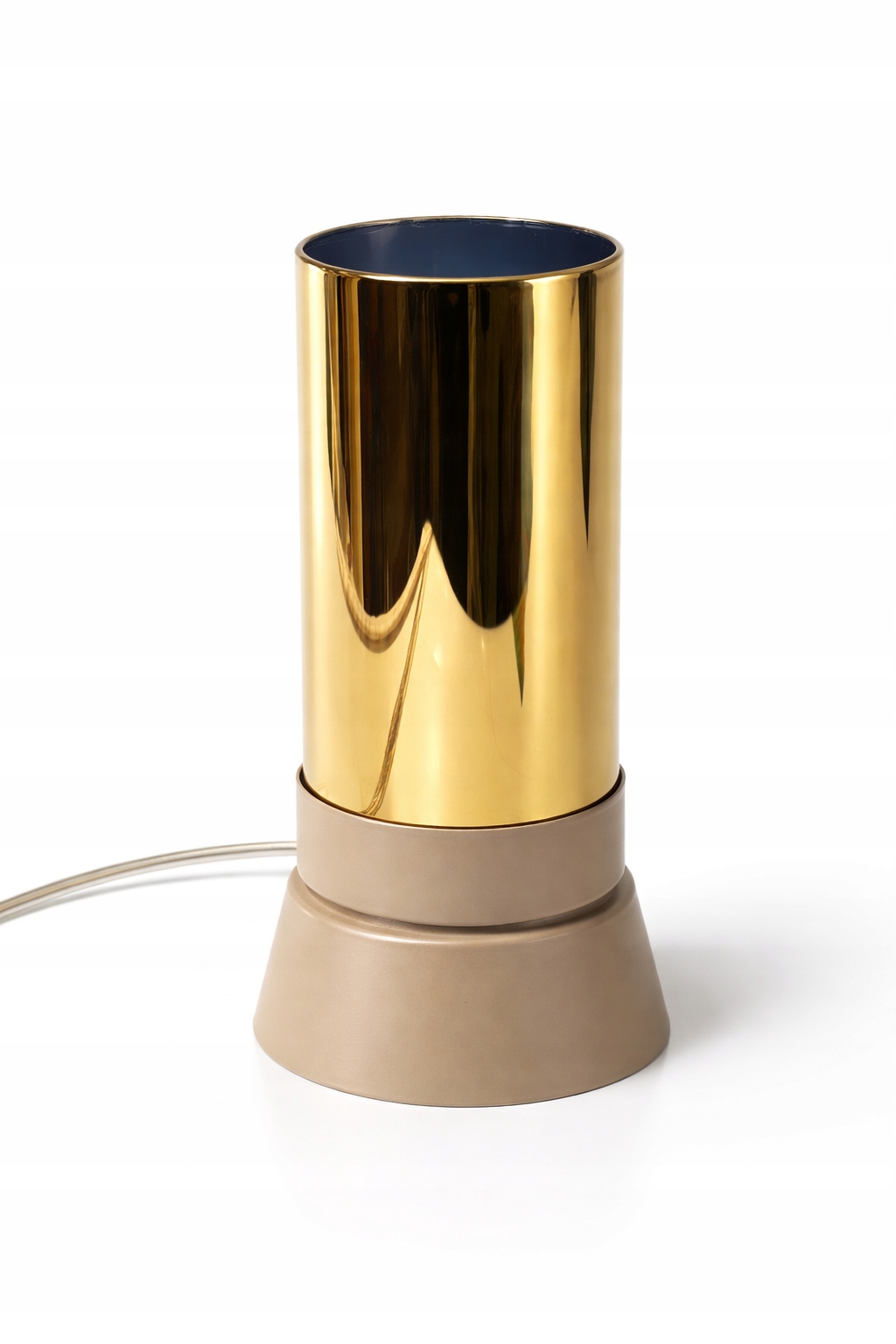 Luxusní Noční Lampa Stolní Kovová Skleněná Tuba Kašmír Zlato E14 Led