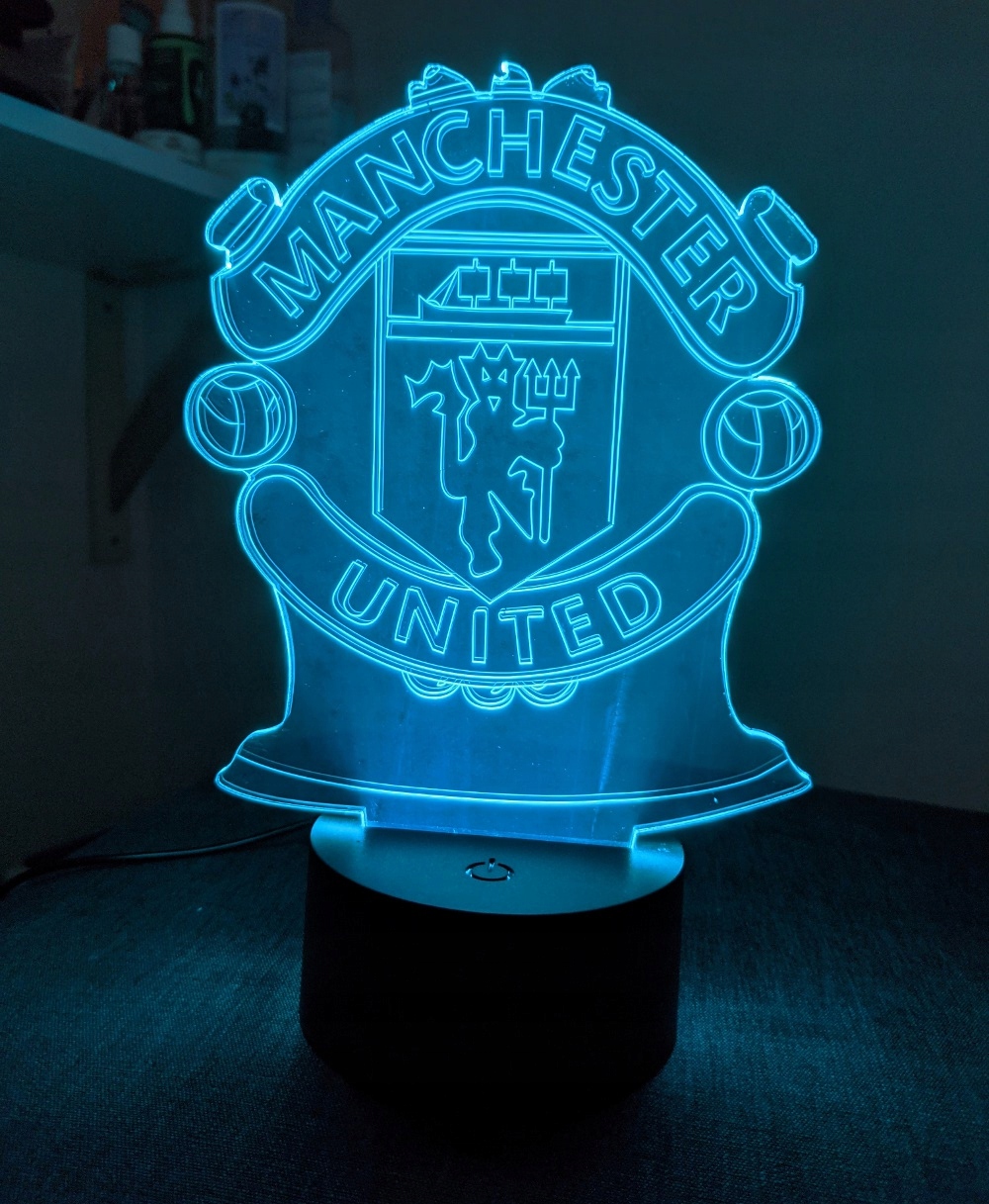 Lampka nocna 3D LED FC MANCHESTER UNITED kabel USB Marka inna marka