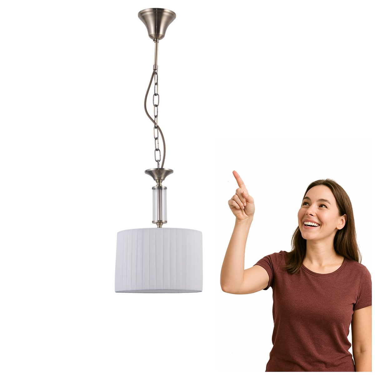 Luster Ferlena, starožitný bronz s bielym tienidlom Italux