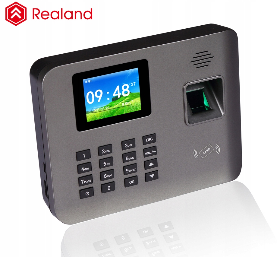 Rejestrator czasu pracy palec, karty RFID, łaczność WiFi, język Polski Marka Realand