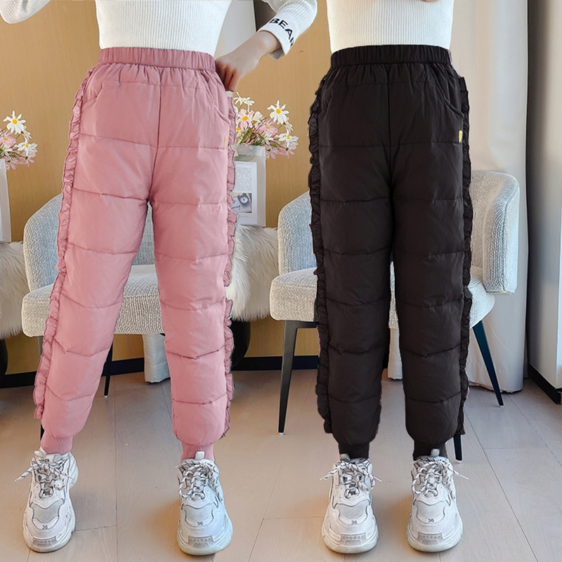 CIEPŁE GRUBE SPODNIE DRESOWE OCIEPLANE JOGGERY zimowe pikowane dziecięce Płeć dziewczynki