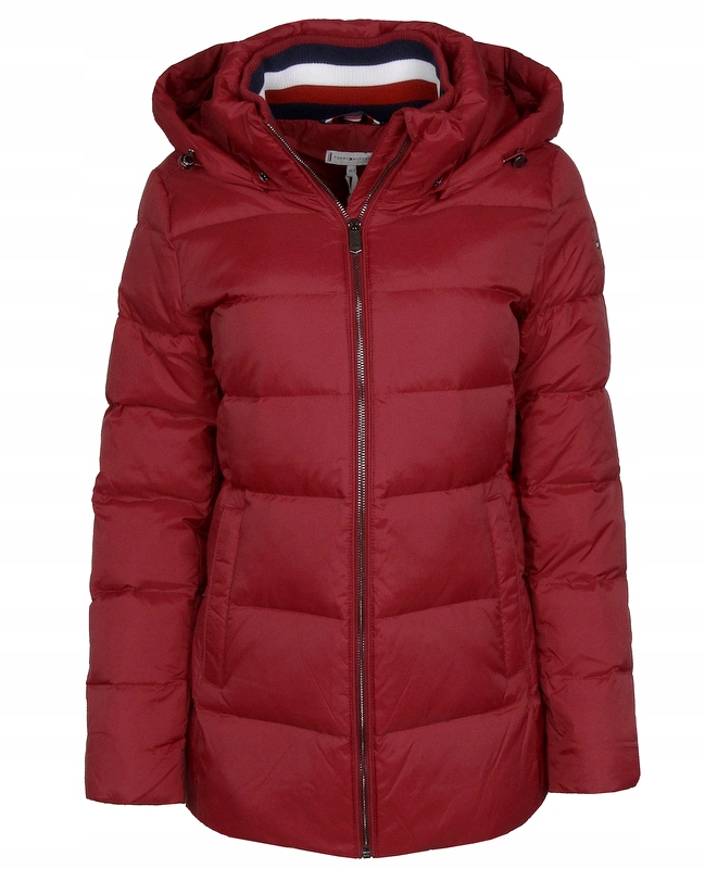 Tommy Hilfiger Dámská péřová prošívaná bunda, bordó, velikost M