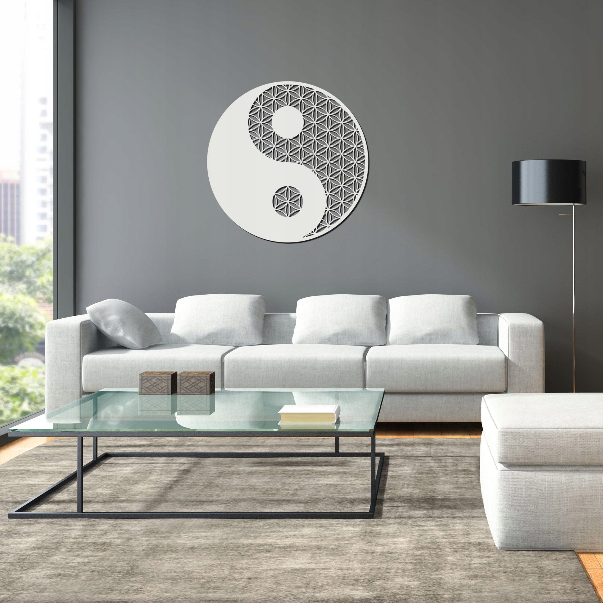 Drewniany Panel Ażurowy YIN-YANG 80cm