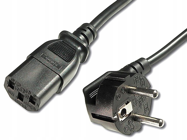 

Kabel zasilający kątowy 230V 10A Schuko / Iec 1,8m