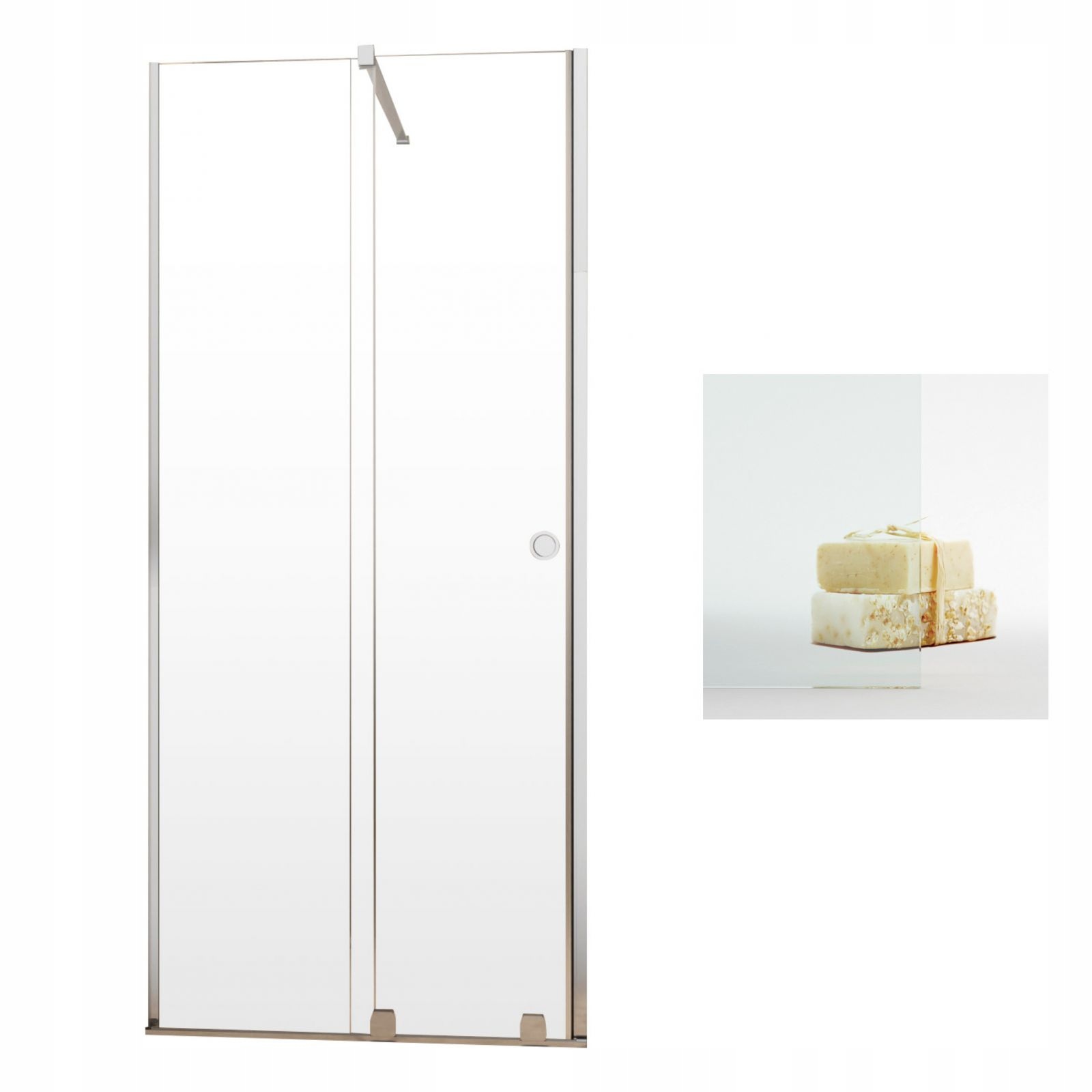 Drzwi prysznicowe wnękowe Furo DWJ RH 90 L czyste