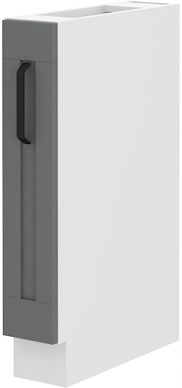 Kuchyňská skříňka stojící 15 cm Cargo spodní. Tmavě šedá Bílá.