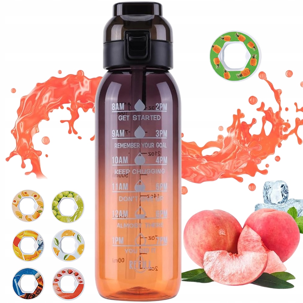 Láhev Na Vodu S Ochucenou Kapslí Pro Zavlažování A Ovocnou Příchutí S Brčkem