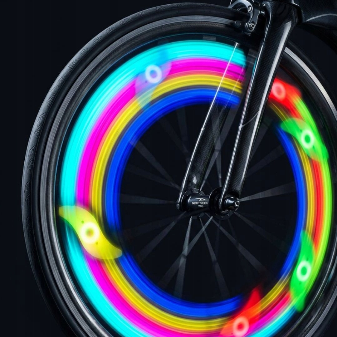 LAMPKA ROWEROWA LED NAKŁADKA NA KOŁO ROWEROWE ŚWIECĄCA W NOCY DO ROWERU 1X Rodzaj brak informacji