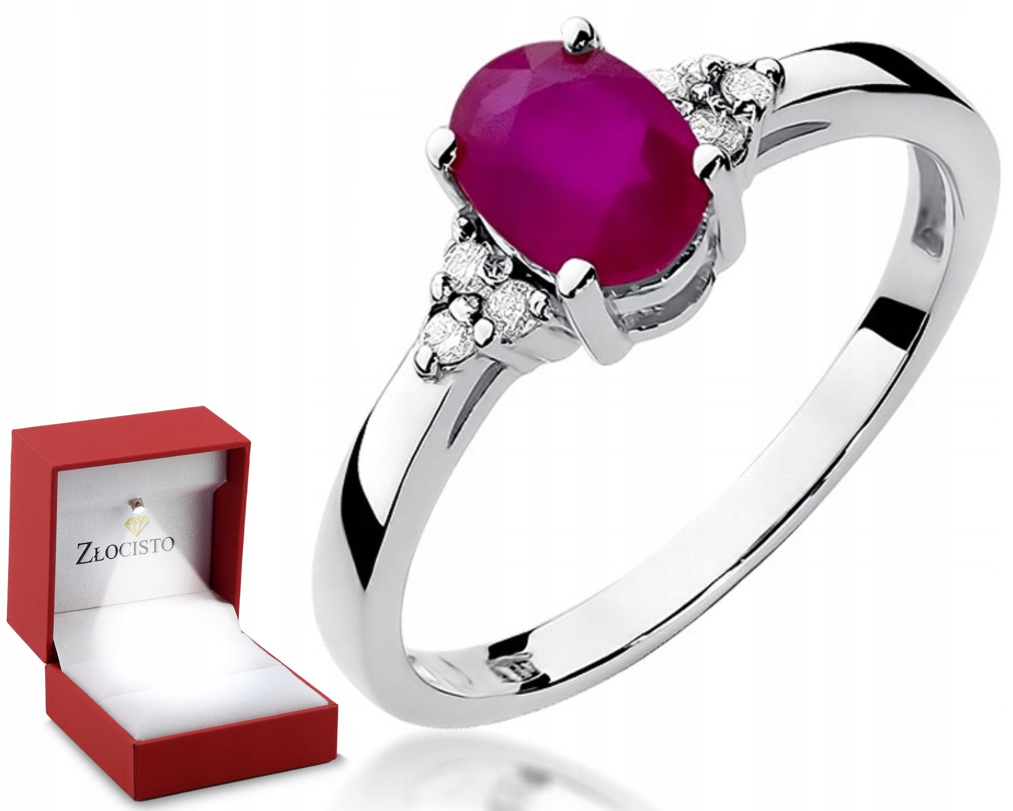 Prstýnek Rubín Brilianty 0,585 Bílé zlato Sklep