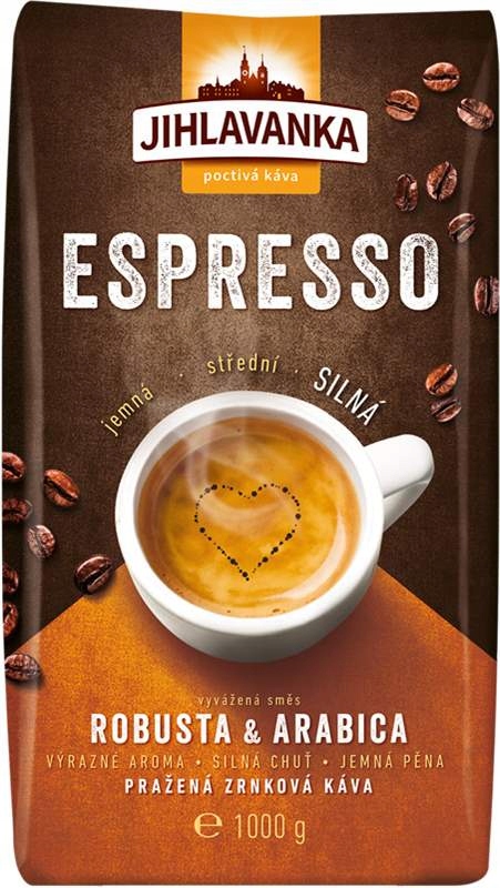 Levně Jihlavanka Espresso pražená zrnková káva 1kg