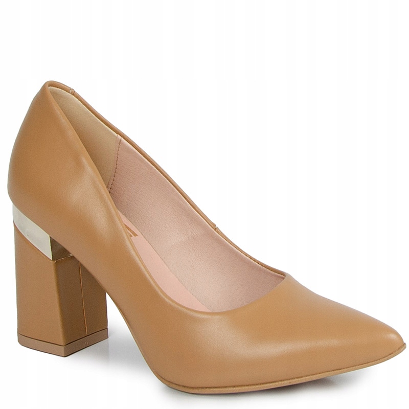 LaRoni 3117 Lodička Sloupek Kůže Lico Béžová 36