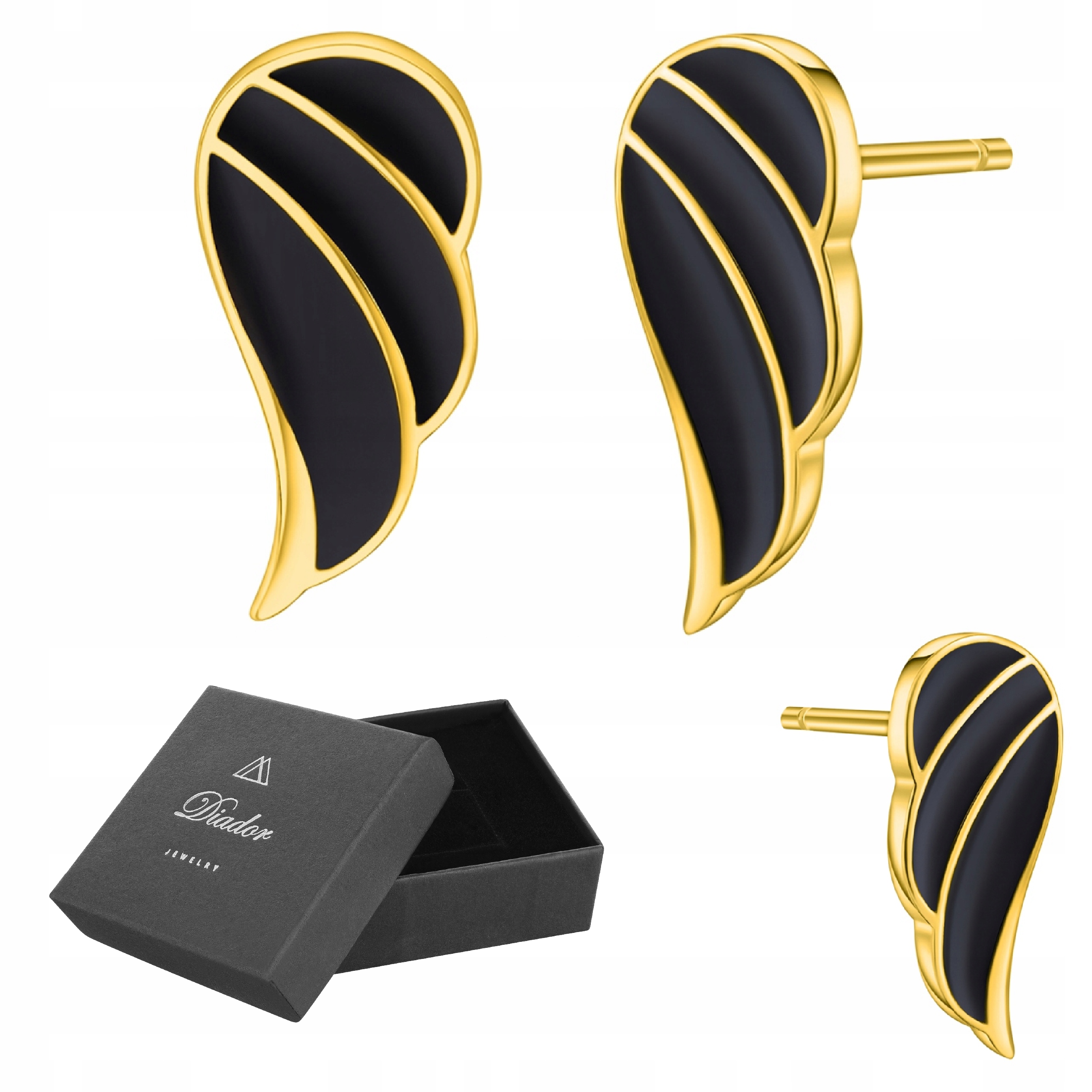 

Kolczyki Pozłacane Skrzydła Skrzydełka Sztyfty 925