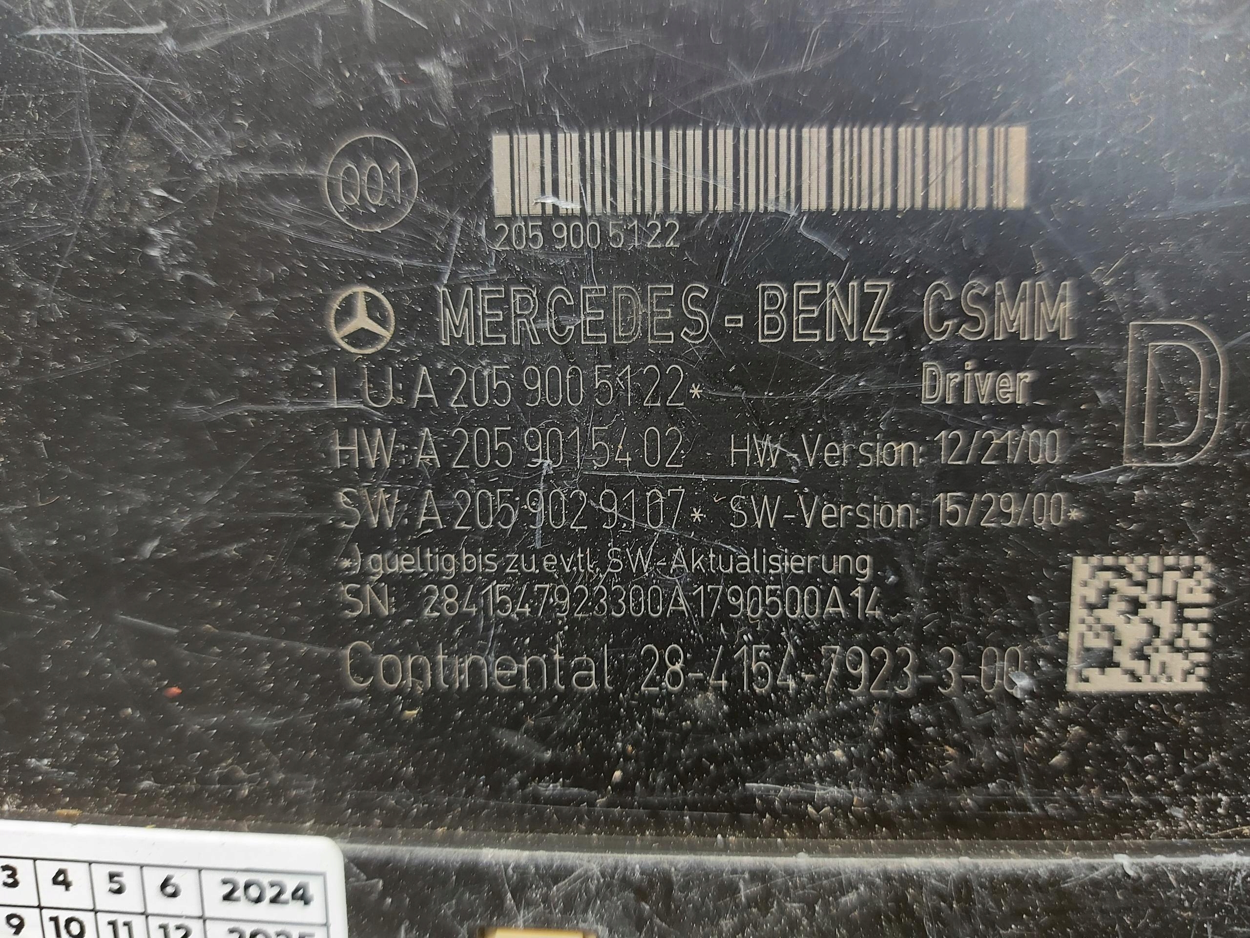 Mercedes W253 GLC module control unit seat A2059005122