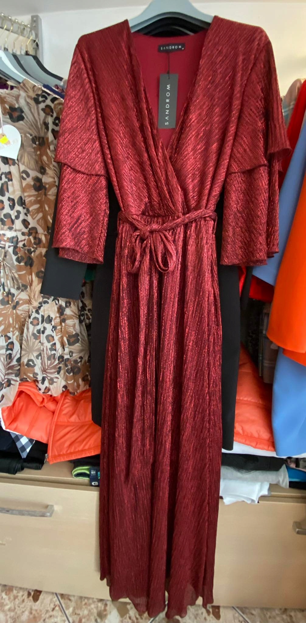 Šaty Sandrom Bordová barva vel