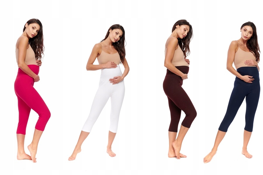 LEGGINSY GETRY CIĄŻOWE 3/4 Z PANELEM BAWEŁNIANE M Rozmiar 36