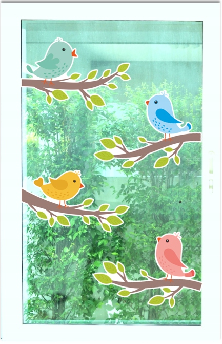 

Dekoracja wiosenna Ptaszki na gałązkach dwustronne