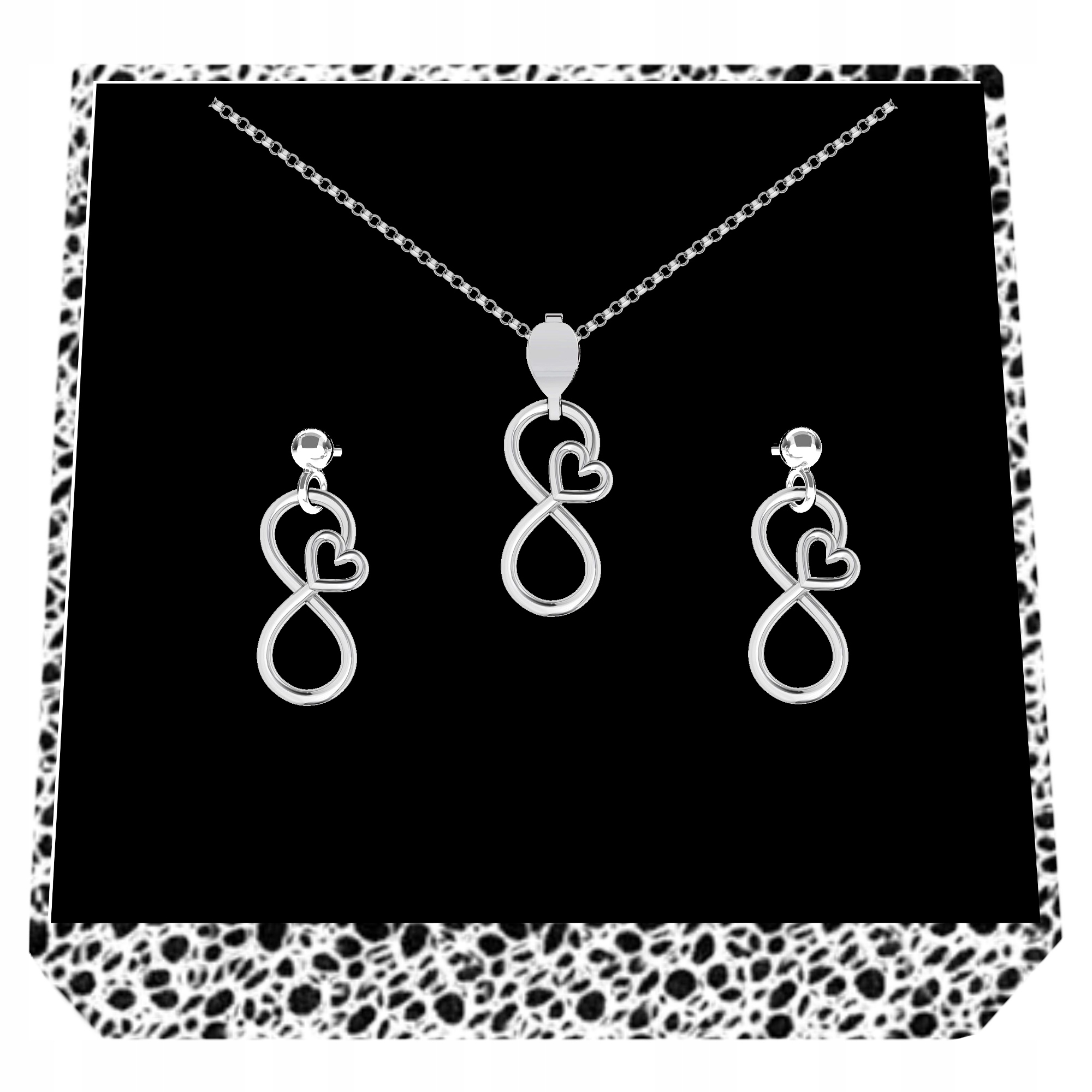 Sada stříbrných šperků Nekonečno se srdcem Infinity Stříbro 925