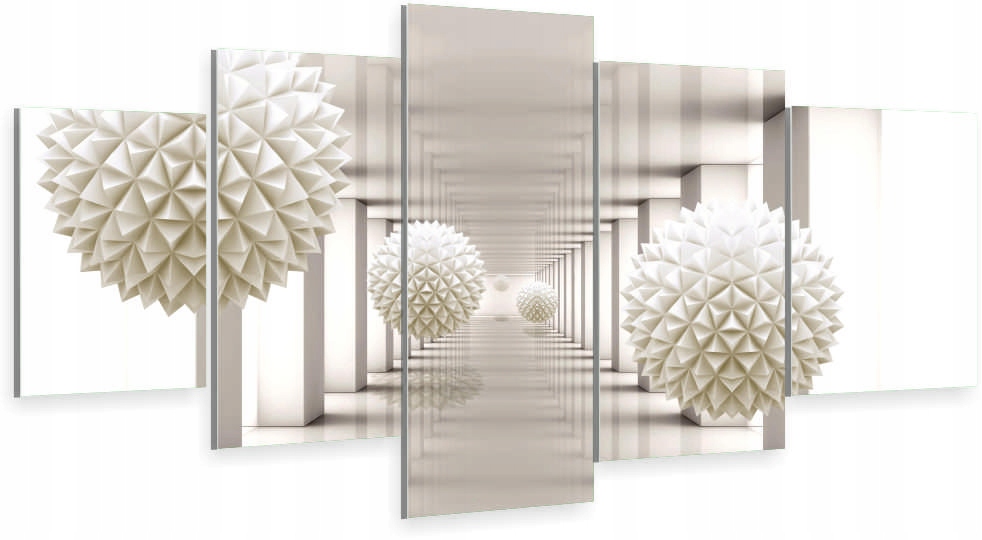 

Tryptyk 5-CZĘŚCI Na Ścianę kule tunel loft 3d