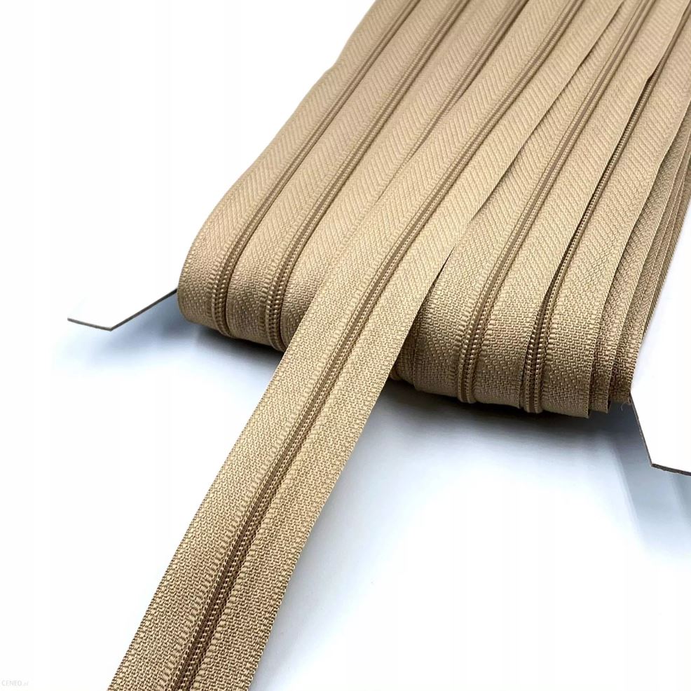 Taśma Suwakowa Zamek 5mm BEŻ - 1mb + 2 SUWAKI Marka bez marki