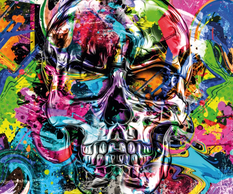 Fototapeta Graffiti lebka pre mládež 300 x 250 cm, štruktúra 350 g