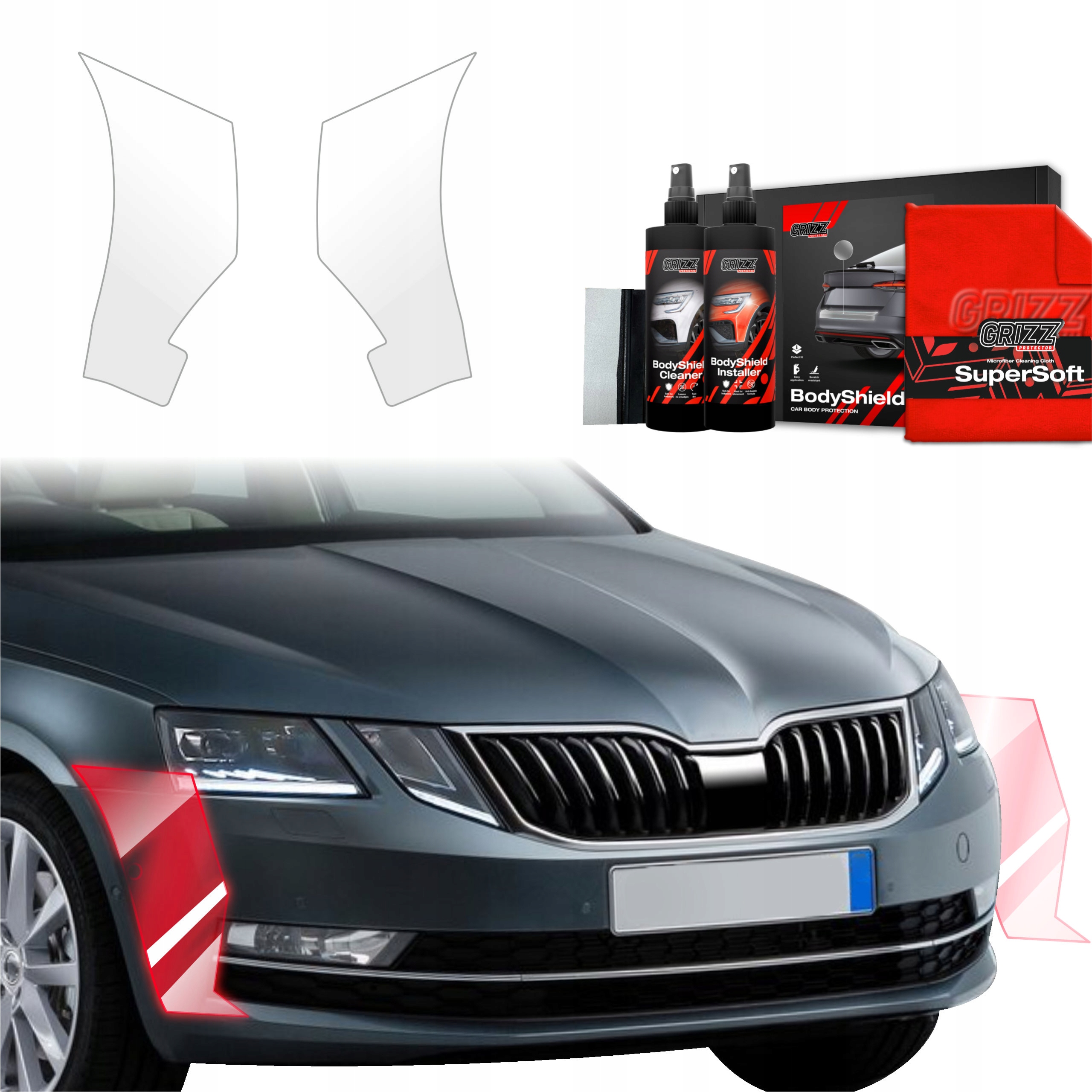 2v1 Fólie na nárazník Ppf pro Škoda Octavia 3 (2017-2020) Grizz