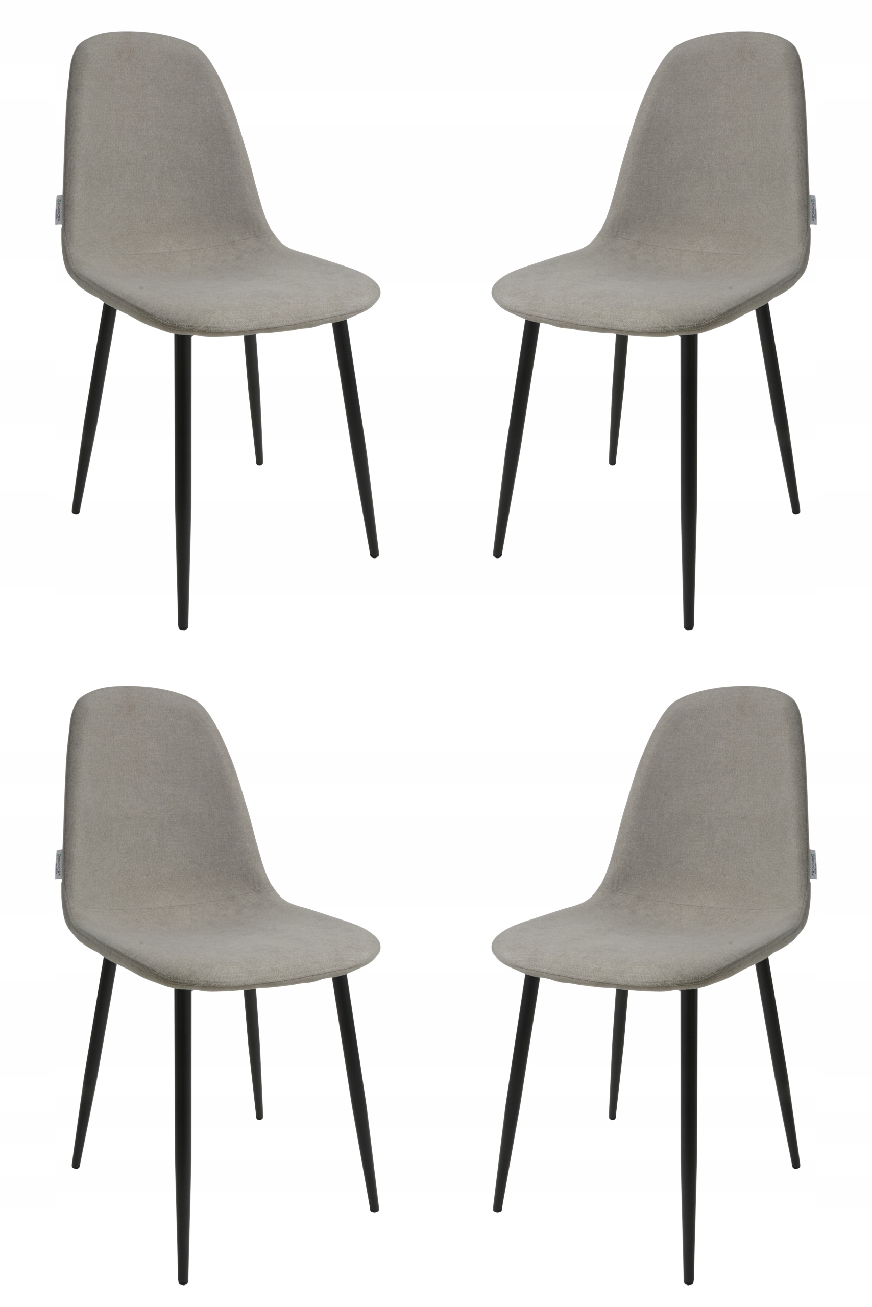 Sada 4 kusů židlí z materiálu DankorDesign Dsw béžové kovové nohy grafit