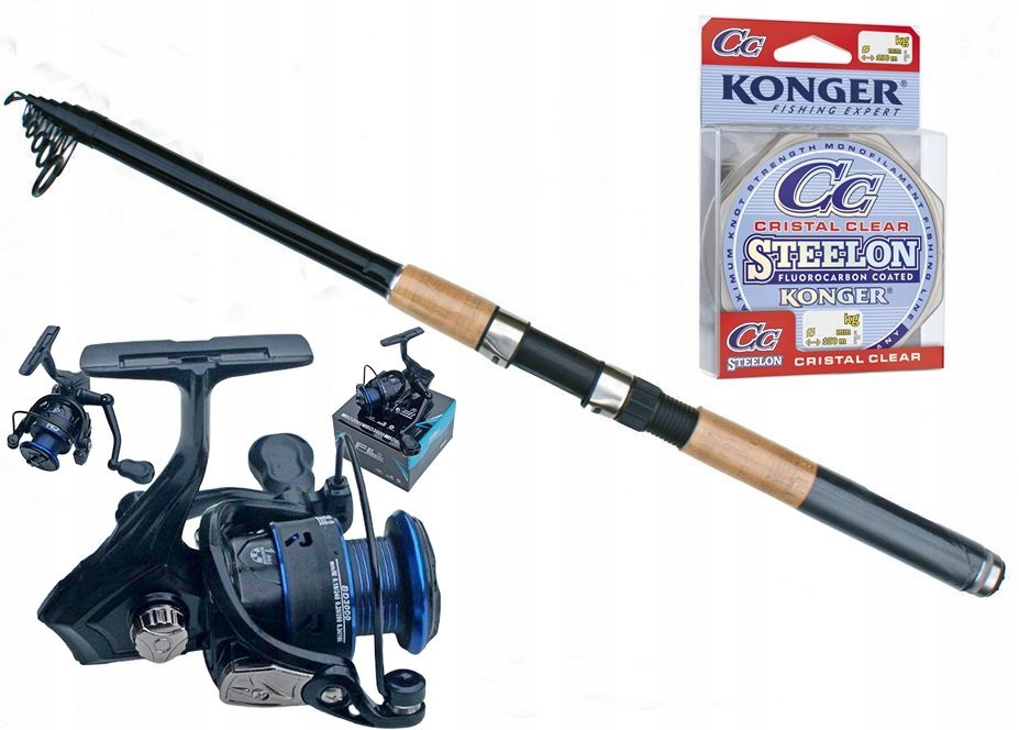 Zestaw Spławikowy Wędka 3 m Kołowrotek Żyłka na jezioro staw