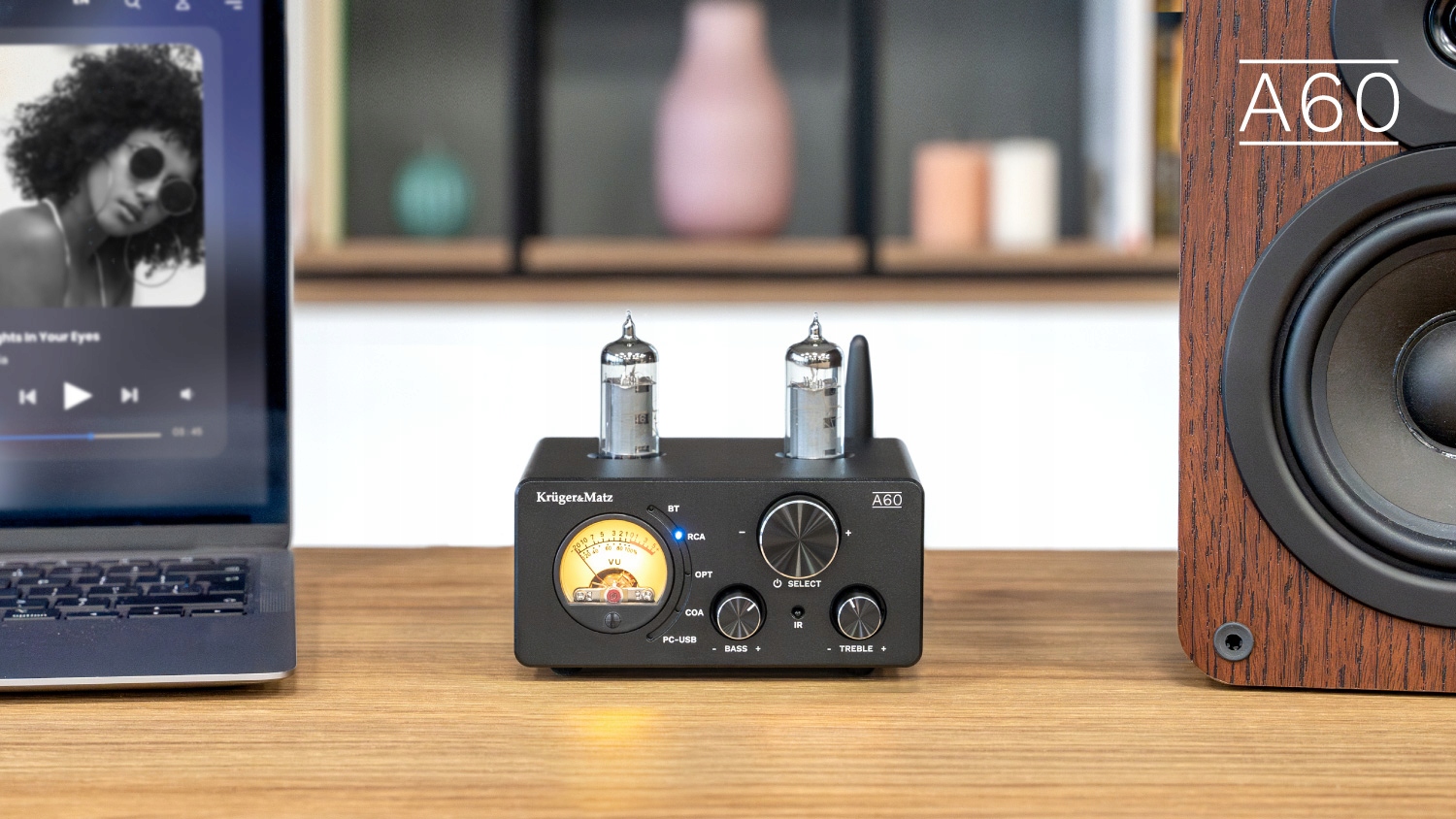 WZMACNIACZ LAMPOWY STEREO MAŁY MOCNY 2 X 100W BLUETOOTH 5.0 A60 Liczba kanałów 2