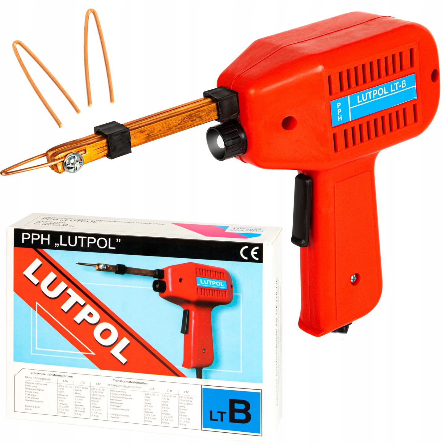 Transformátorová Pájka Lutpol Lt-b 100W 480C Hrotová Pistole Výkonná
