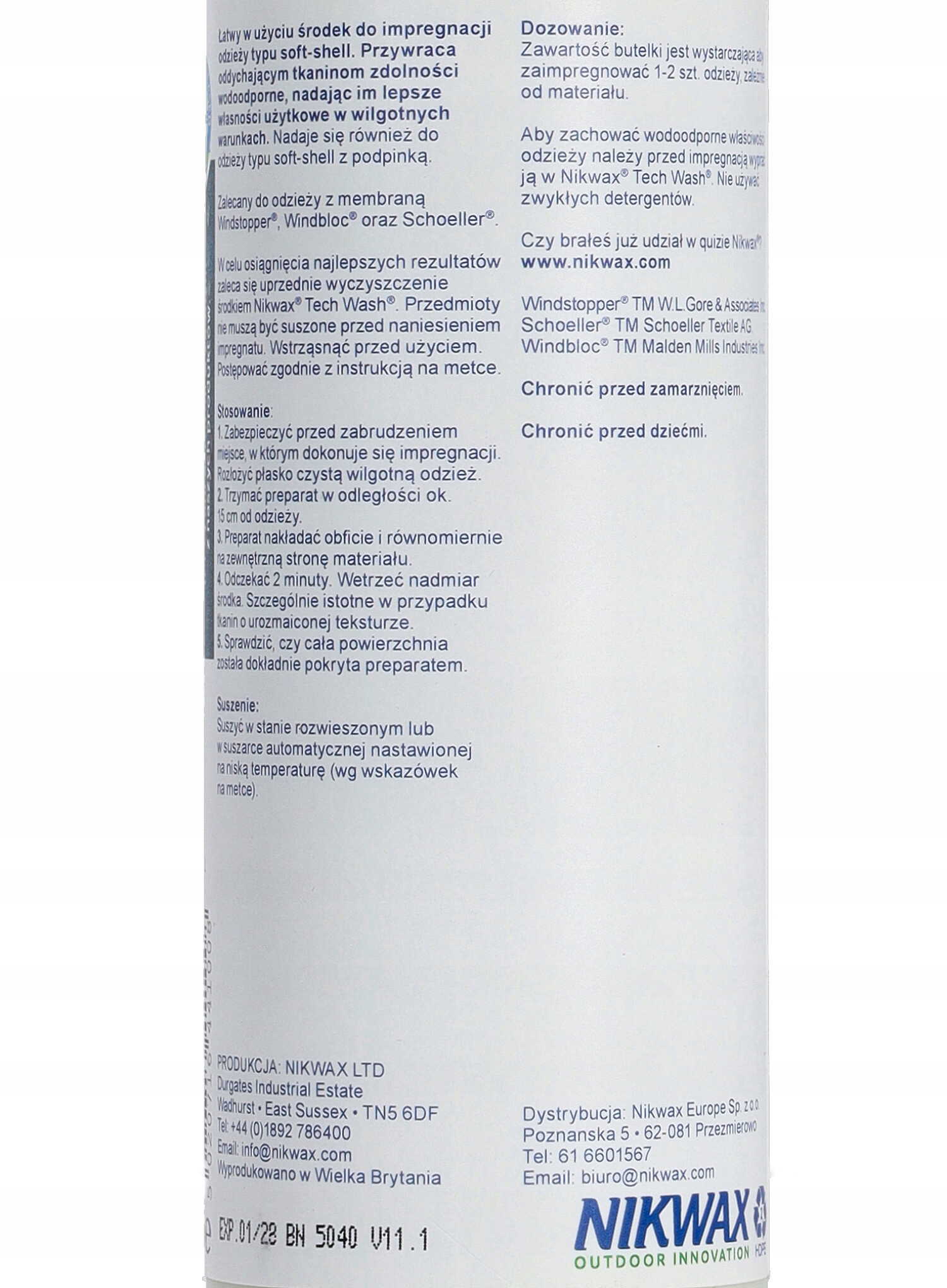 Impregnat Nikwax Softshell Proof Spray 300ml Forma spray