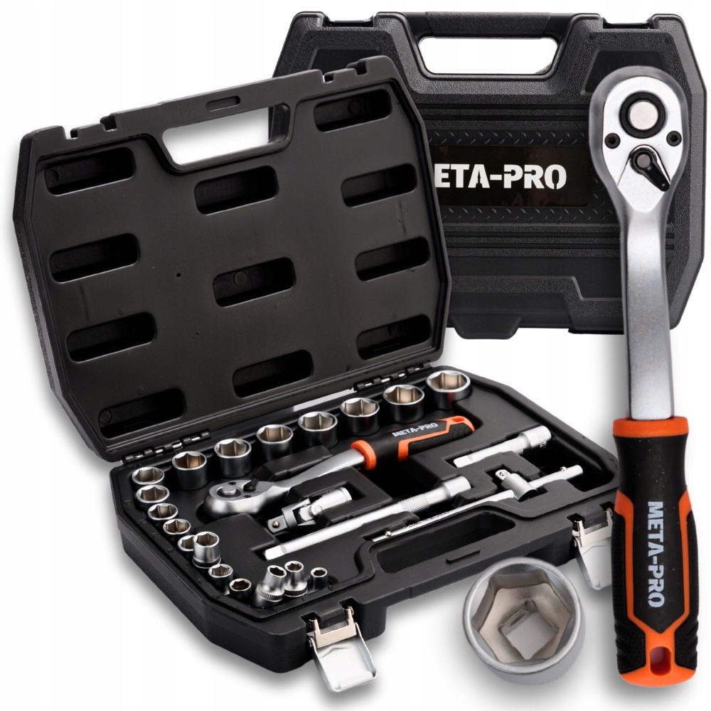 Zestaw Kluczy Crv Nasadowych 23 El. 3/8" Meta-pro Klucze Crv