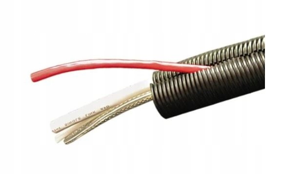 Peszel samochodowy Rura karbowana 10/7mm ROZCIĘTA 1mb EM