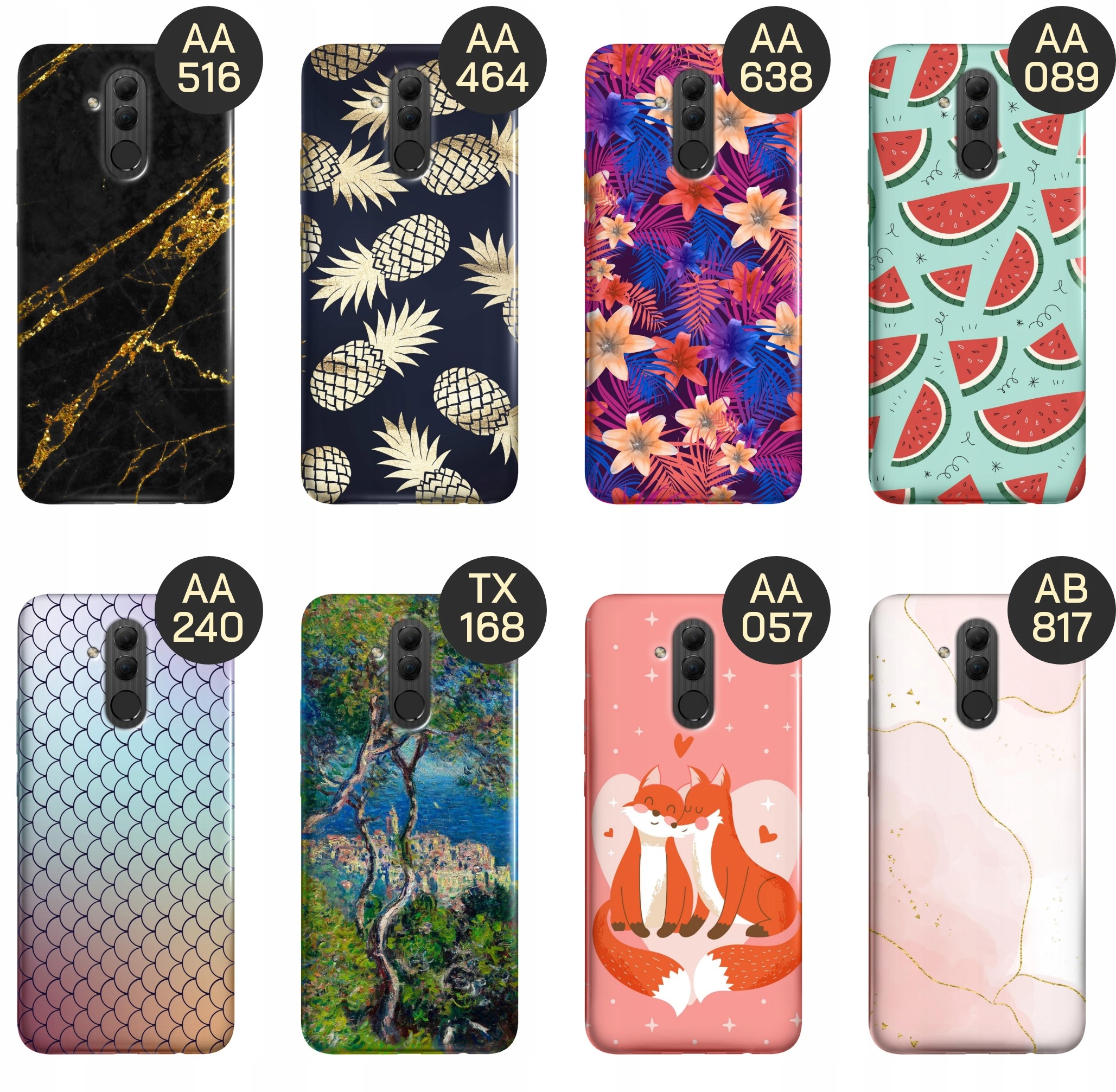 ETUI DO HUAWEI MATE 20 LITE WZORY TOP100 DESIGN Z NADRUKIEM OBUDOWA +SZKŁO Wzór dominujący serpentyny