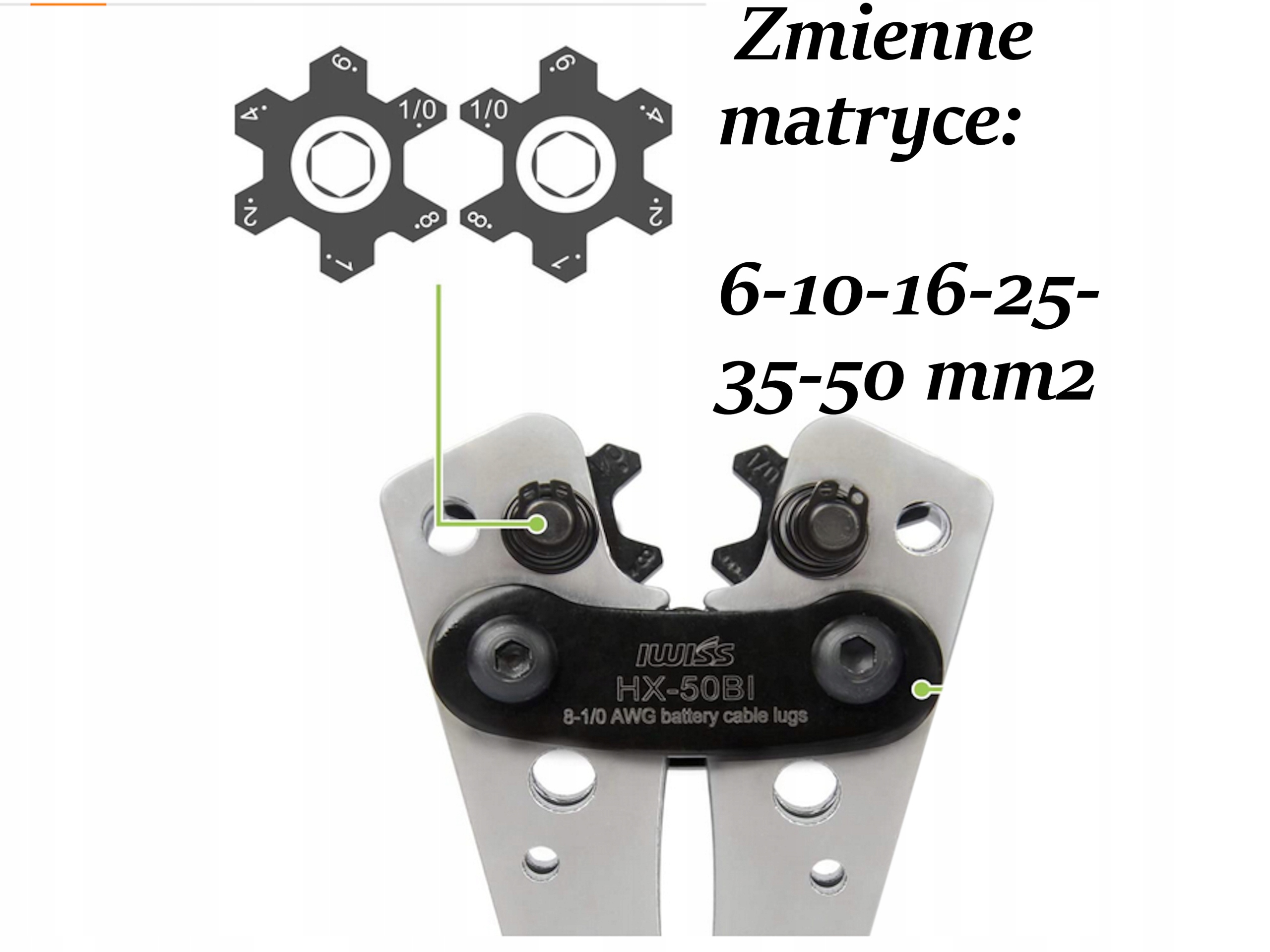 ZACISKARKA KOŃCÓWEK PRZEWODÓW KABLI 390 mm 6-50mm2 Kod producenta 05165