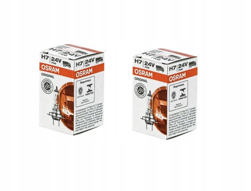Żarówka Żarówki Osram H7 24V 70W PX26d Oryginał Zestaw Homologacja 2szt.
