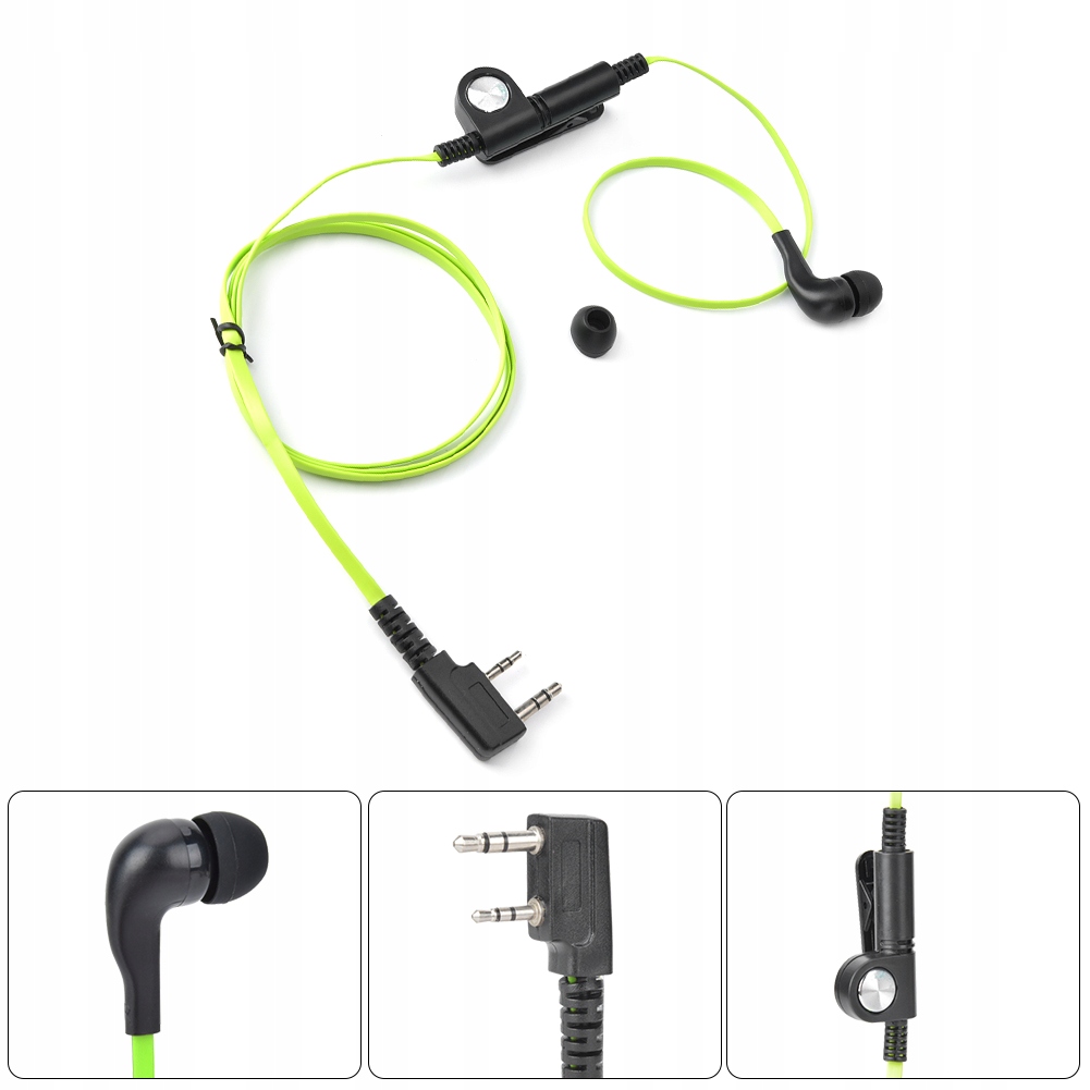 SŁUCHAWKA DO RADIA DWUKIERUNKOWEGO DO KENWOOD / BAOFENG ZIELONY Kod producenta 181420001313