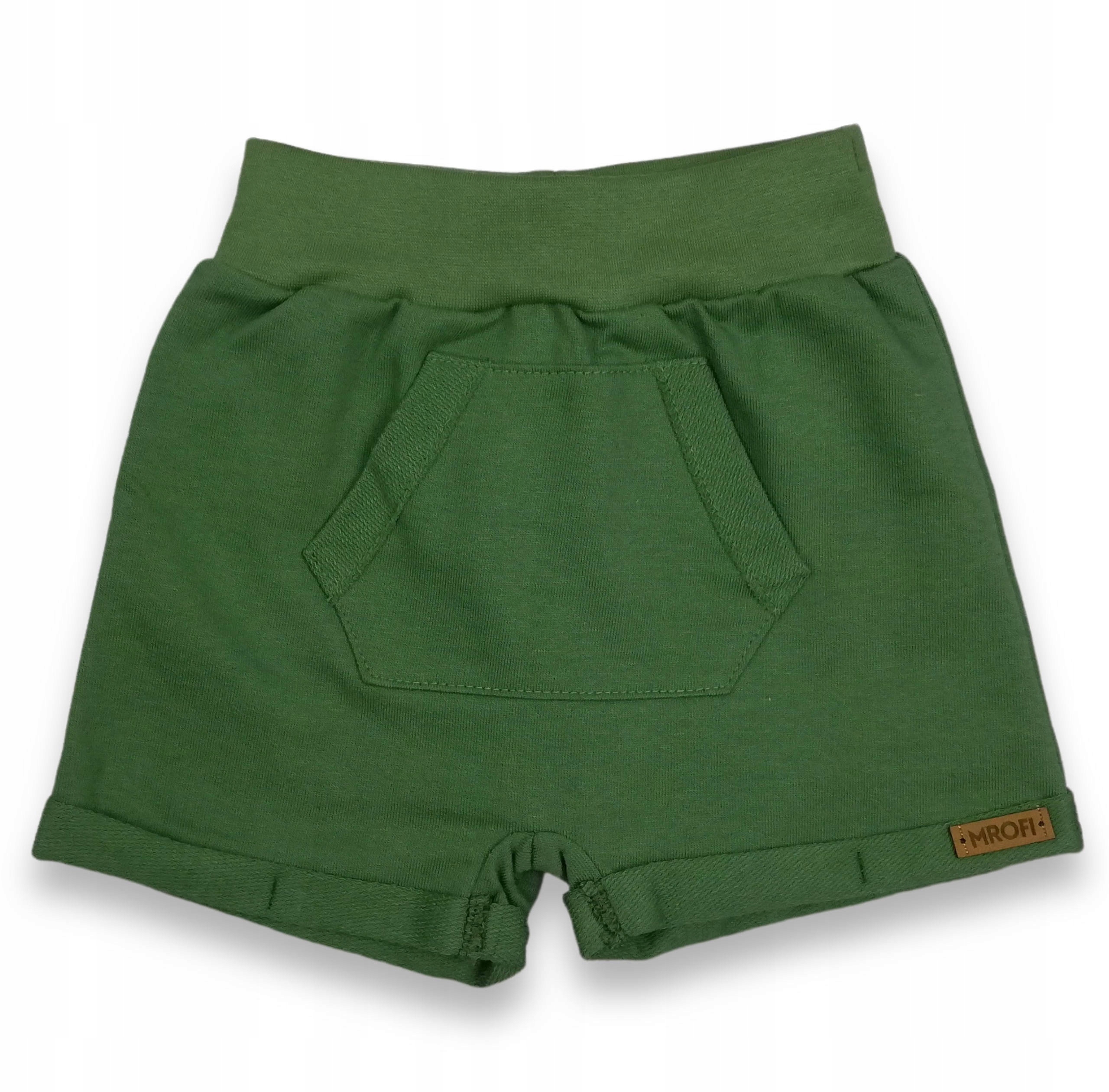 

Krótkie spodenki z kieszonką Kangurek 86 zielone