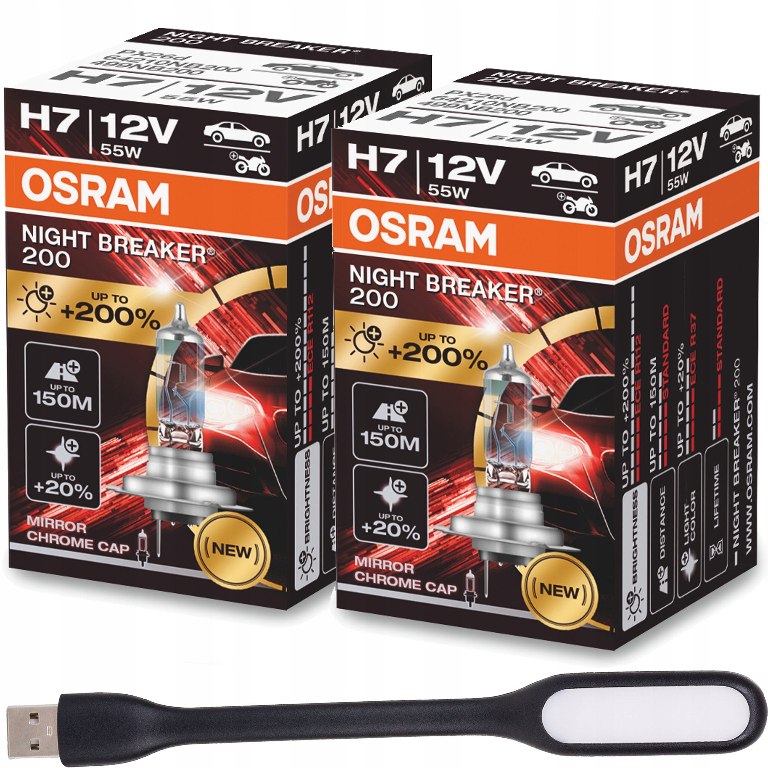 Osram H7 Night Breaker Laser +200% +150m + USB 64210NB200 za 119,99 zł z  Warszawa -  - (11437737126)