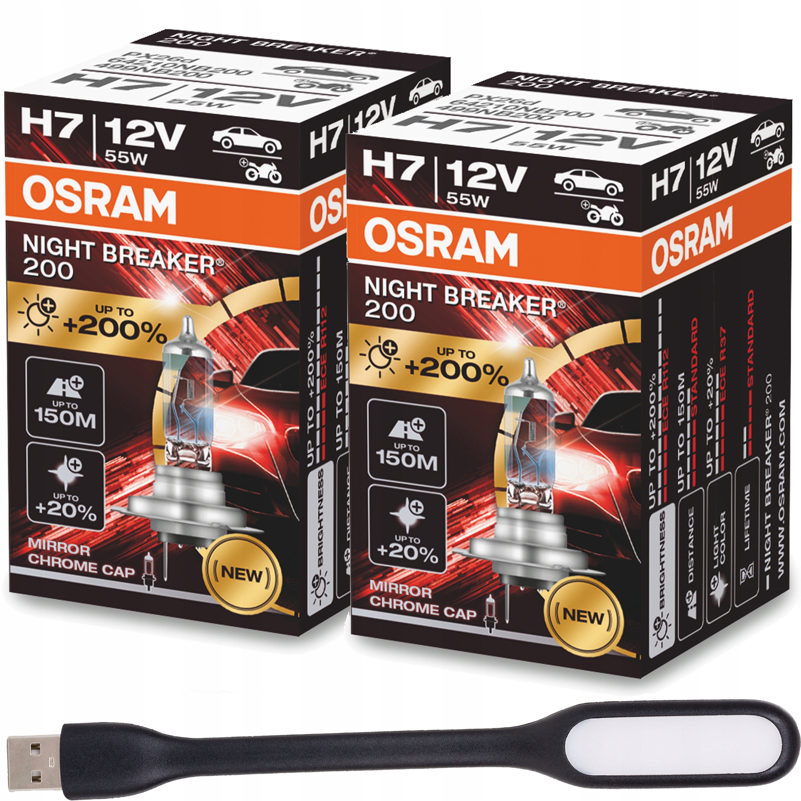 Osram H7 Night Breaker Laser +200% +150m + USB 64210NB200 za 119,65 zł z  Warszawa -  - (10680653616)