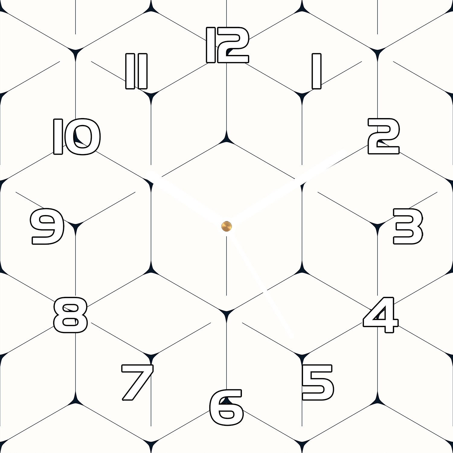 

Szklany zegar na prezentDuże sześciokąty 30x30 cm