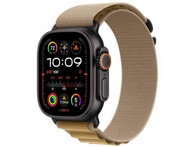 Pasek do Apple Watch (44/45/46/49mm) S Beżowy (Tytan czarny)