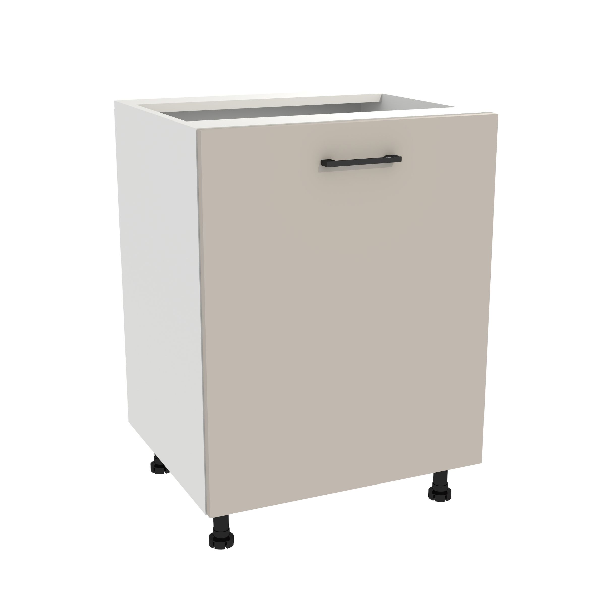 Dolní kuchyňská skříňka 60 Capri korpus Bílá přední strana Kašmír Mat