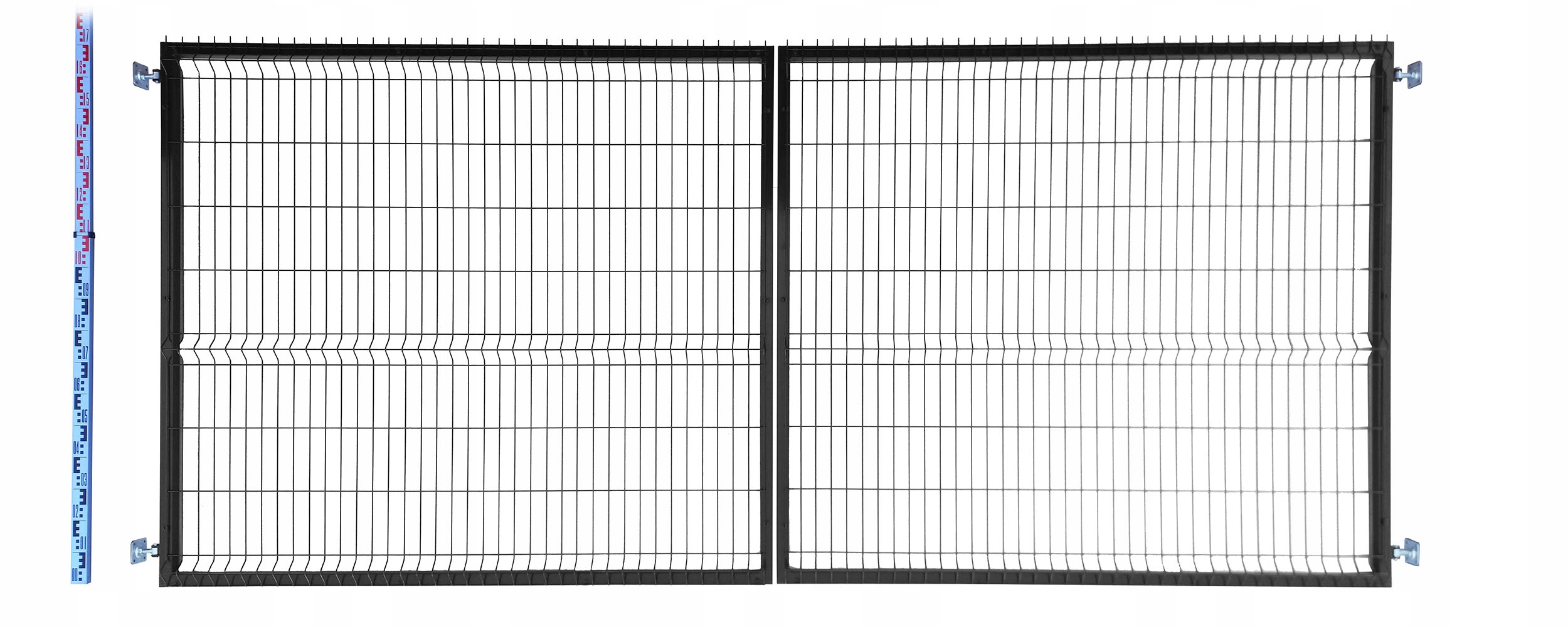 Brána Pletivové 170cm černá Panelová RAL9005 dvoukřídlá 173cm