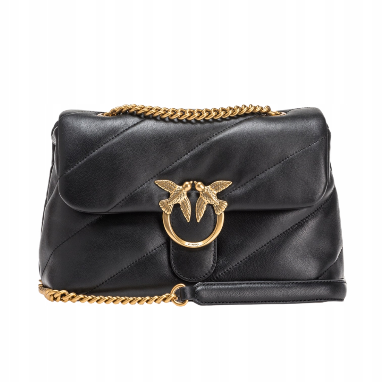 -25% Pinko Kožená Kabelka Classic Love Bag Puff Černá